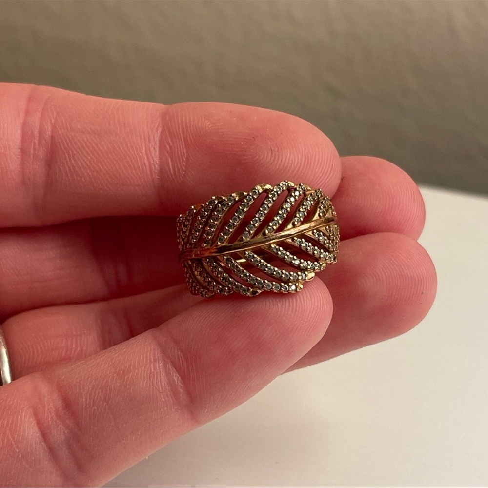 Authentic Pandora Leaf Ring Rose Gold Size 7 Ring